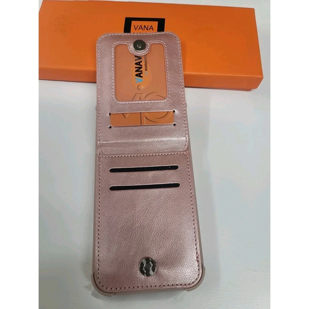 VANA VAGY Phone Case Wallet In S Shimmery Blush Color‎ iPhone 13 Pro Max